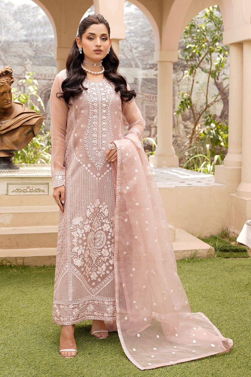 Maryams Peach Organza Hand Work Dress Formal Collection 3pc Unstitched GoodLuck Collections Maryams Peach Organza Hand Work Dress Formal Collection 3pc Unstitched GoodLuck Collections