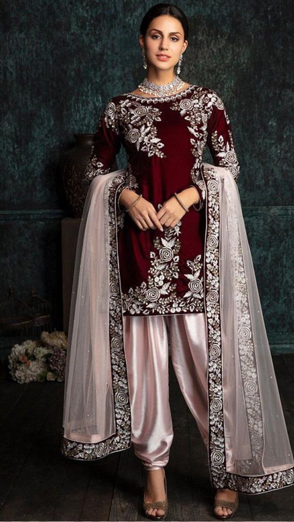Designer Collection Maroon Formal dress 3pc – GoodLuck Collections