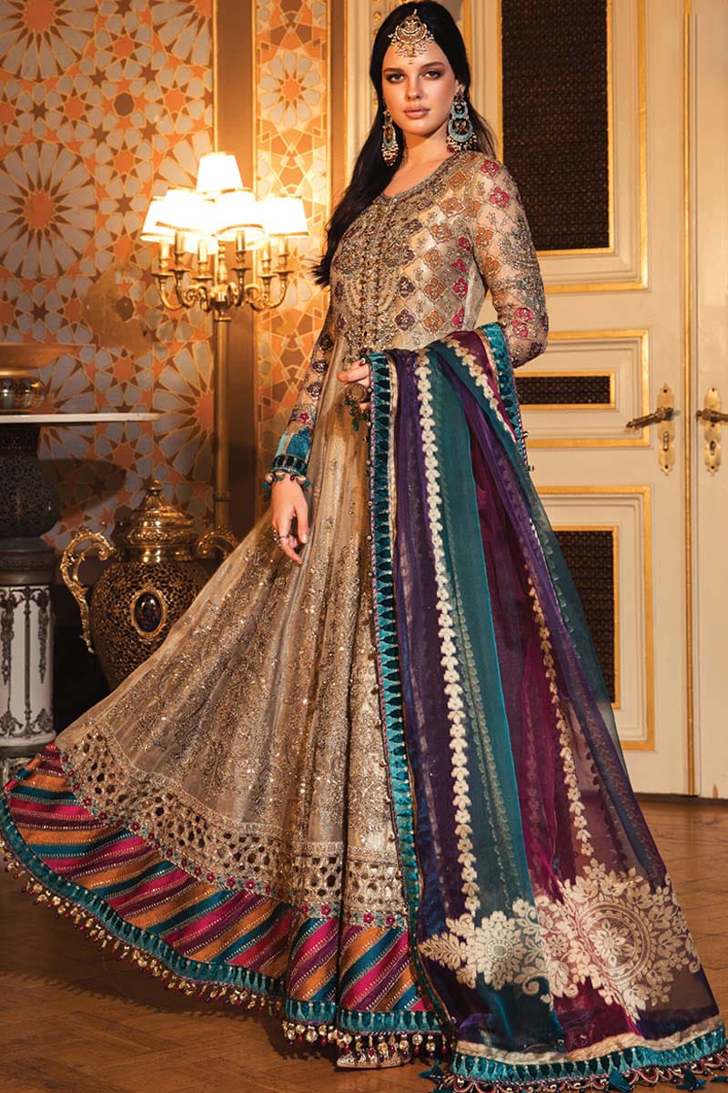 Maria B Brown Wedding Collection Dress Soft Net Fabric GoodLuck Collections Maria B Brown Wedding Collection Dress Soft Net Fabric GoodLuck Collections