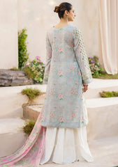 Iznik Light Blue Printed Lawn Embroidery 3piece Unstitched