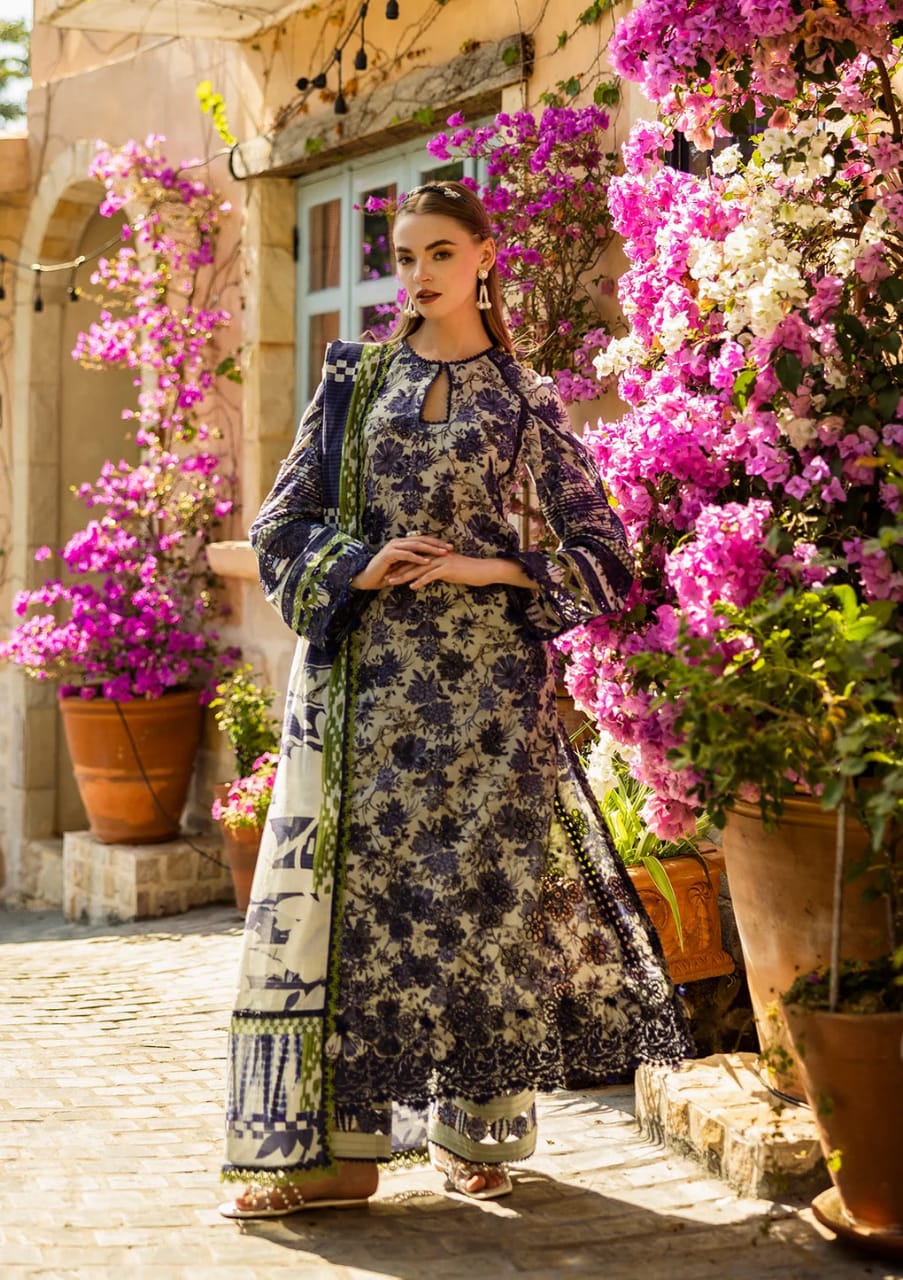 Elaf Blue Skin Lawn Summer Collection Emb 2025 3pc Unstitched