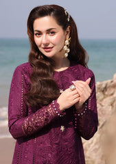 Imrozia Margenta Embroidery Lawn Chikankari Dress 3pc Unstitched