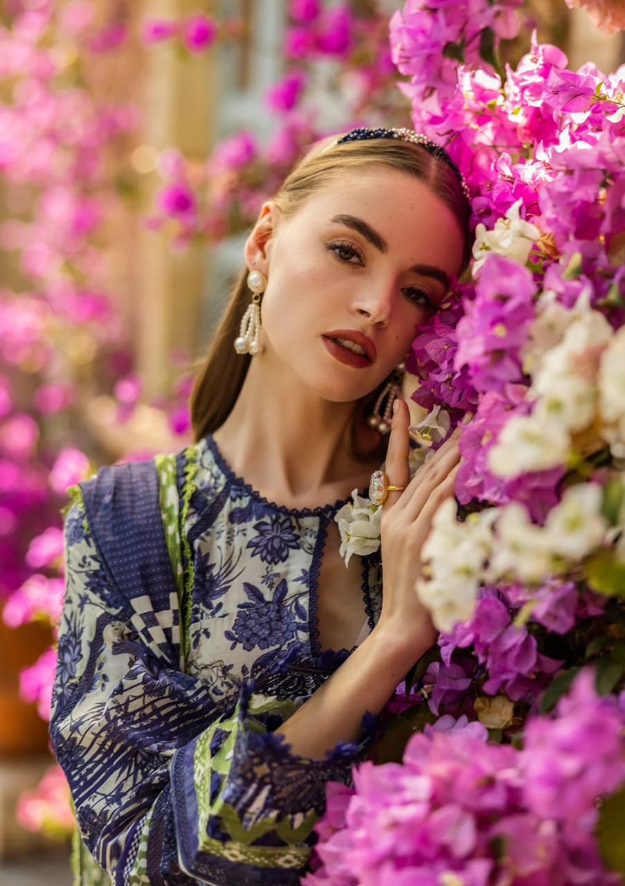 Elaf Blue Skin Lawn Summer Collection Emb 2025 3pc Unstitched