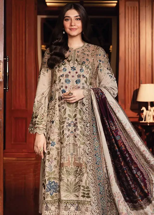 M.B Brown Mprints 2025 Luxury Lawn Embroidered Collection Unstitched