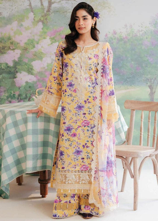 Afrozeh Yellow Pure Lawn Embroidery Collection