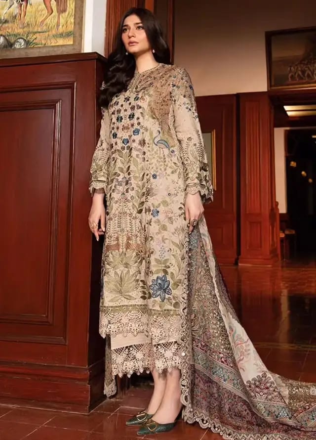 M.B Brown Mprints 2025 Luxury Lawn Embroidered Collection Unstitched