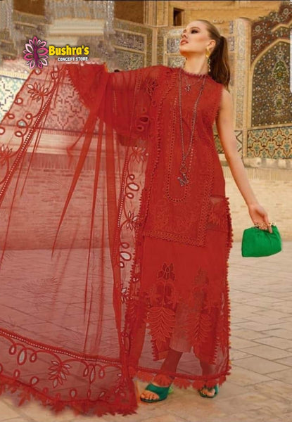 MARIA B RED CHIKANKARI LAWN EMBROIDERY DRESS GoodLuck Collections MARIA B RED CHIKANKARI LAWN EMBROIDERY DRESS GoodLuck Collections