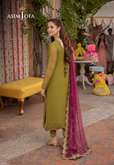 A.J Green Forrmal Collection Semi Pure Chiffon Embroidery 3piece Unstitched