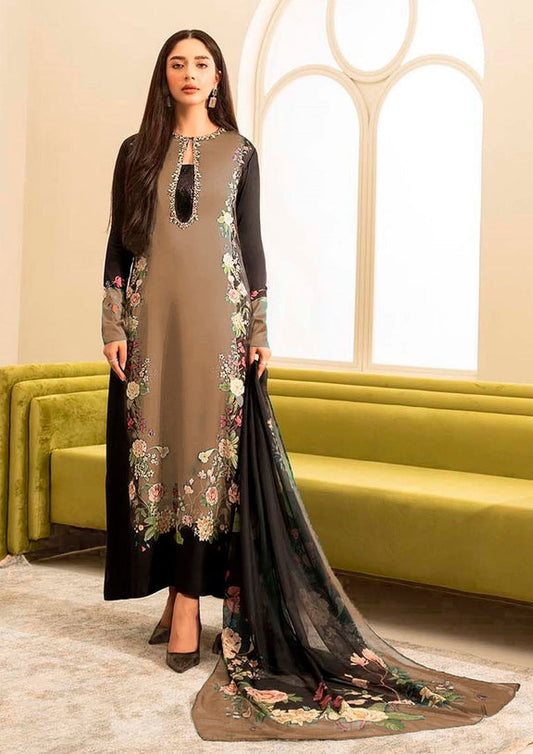 Lulusar Black & Brown Silk Hand Work Party Wear Collection