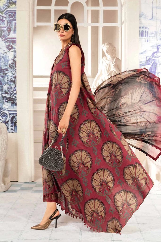 Maria B Maroon 2024 Pure Lawn Embroidery New Arrival 3PC