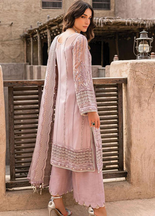 Gulaal Pink Formal Collection Organza Dress Hand Work