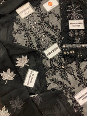 MB-034 | Premium Chiffon 3 Piece Unstitched Suit 2026 – Heavy Adda & Chikankari Work