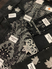 MB-034 | Premium Chiffon 3 Piece Unstitched Suit 2026 – Heavy Adda & Chikankari Work