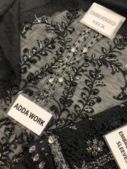 MB-034 | Premium Chiffon 3 Piece Unstitched Suit 2026 – Heavy Adda & Chikankari Work
