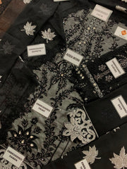 MB-034 | Premium Chiffon 3 Piece Unstitched Suit 2026 – Heavy Adda & Chikankari Work