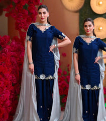 MRK-031 | Luxury Shamoz Silk 3 Piece Unstitched Suit 2026 – Heavy Embroidered Work