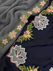 MRK-031 | Luxury Shamoz Silk 3 Piece Unstitched Suit 2026 – Heavy Embroidered Work