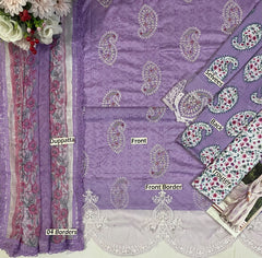 MBL-032 | Premium Lawn 3 Piece Unstitched Suit 2026 – Embroidered Sequin Work