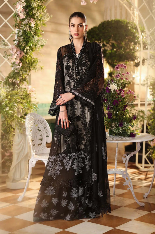 MB-034 | Premium Chiffon 3 Piece Unstitched Suit 2026 – Heavy Adda & Chikankari Work