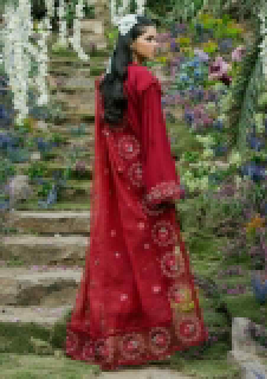 Flora By Zevk Maroon Embroidered Lawn Chikankari 3 Piece Unstitched