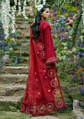 Flora By Zevk Maroon Embroidered Lawn Chikankari 3 Piece Unstitched