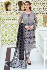 Ramsha Purple Soft Net Fabric Formal Collection 3pc Unstitched