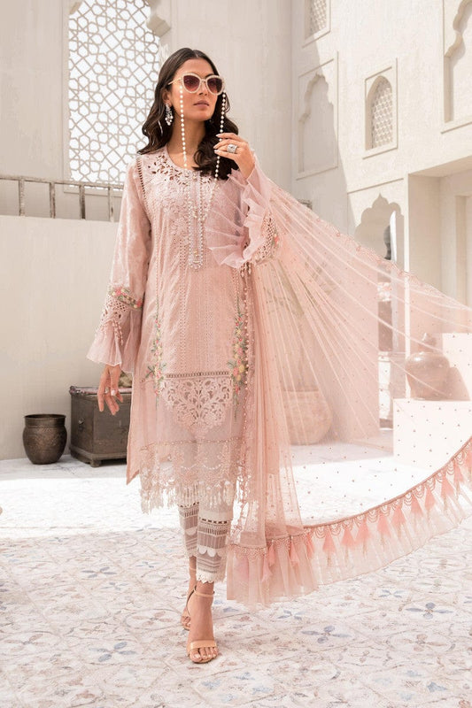 Maria B Light Pink Pure Lawn Embroidery New Arrival 3PC