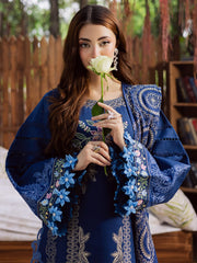 Parishay Blue Khaddar Winter Collection 3piece Unsitched
