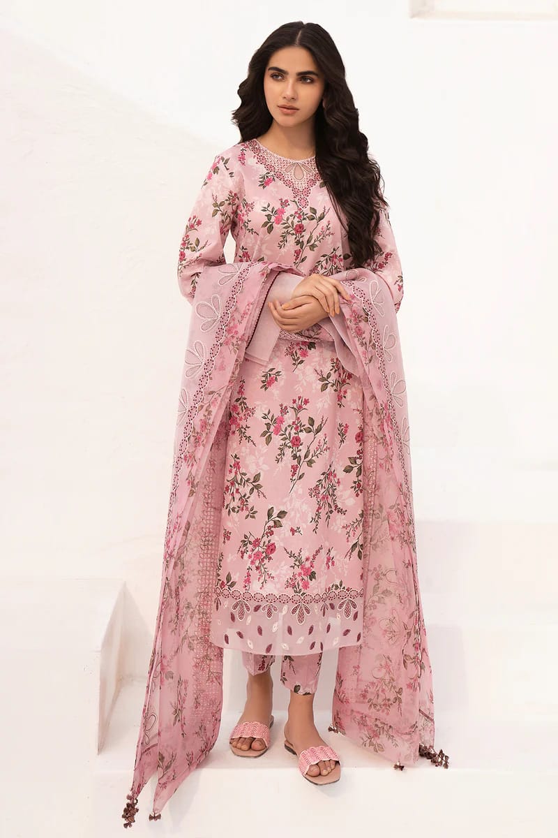 Baroque Pink Pure Lawn New Arrival 3pc Dress Summer Collection