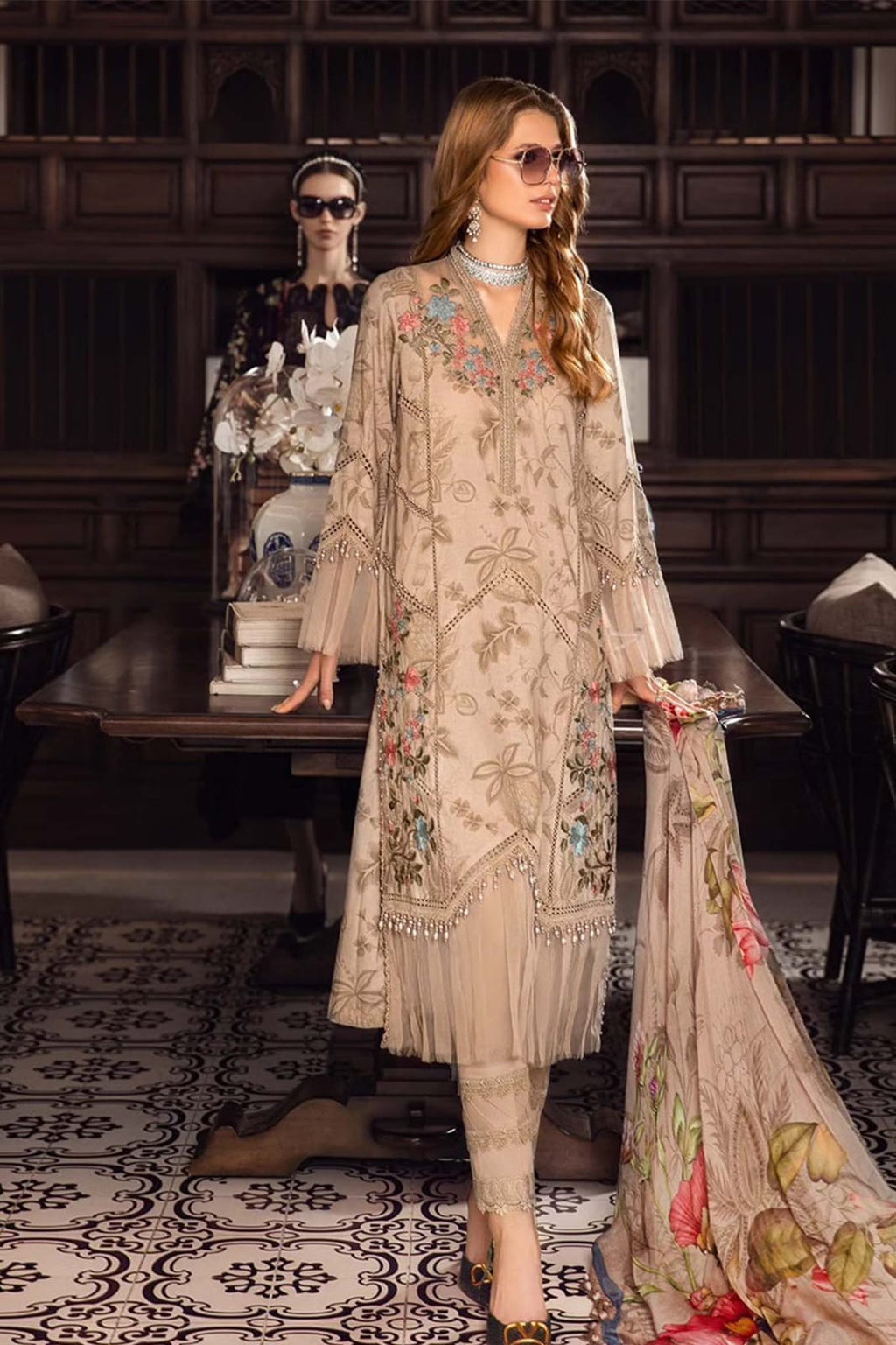 Maria B Skin Pure Lawn Embroidery Dress 3PC