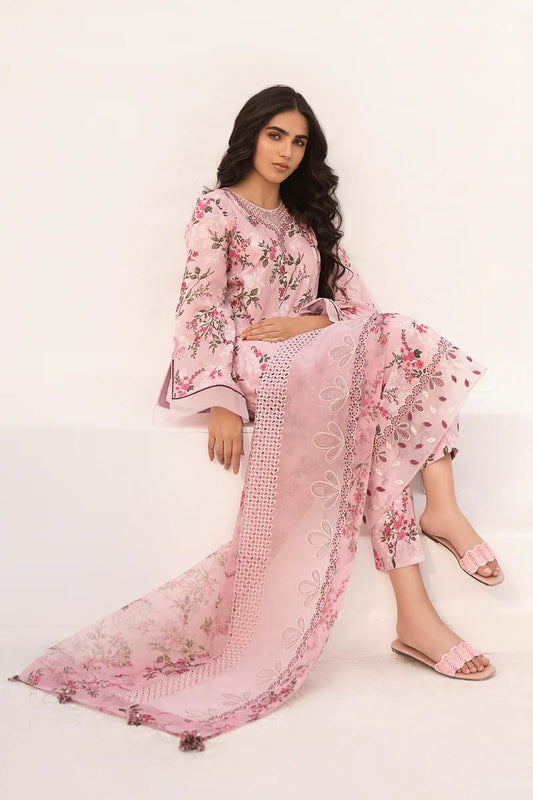 Baroque Pink Pure Lawn New Arrival 3pc Dress Summer Collection