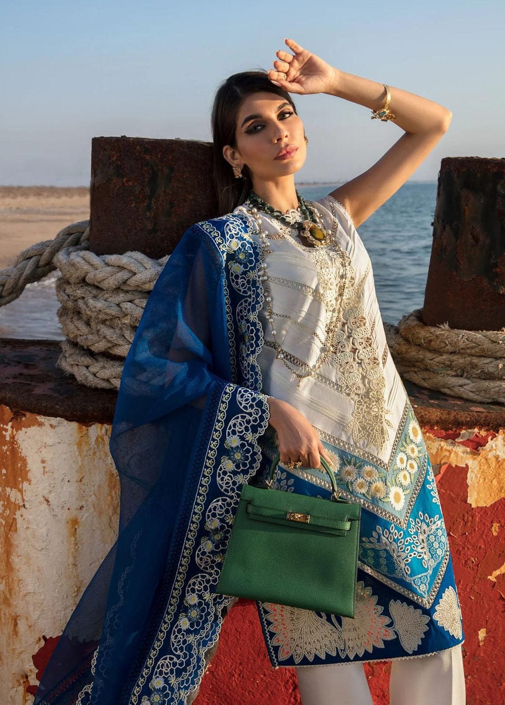 Crimson Luxury Lawn Chikankari Dress white 3PC