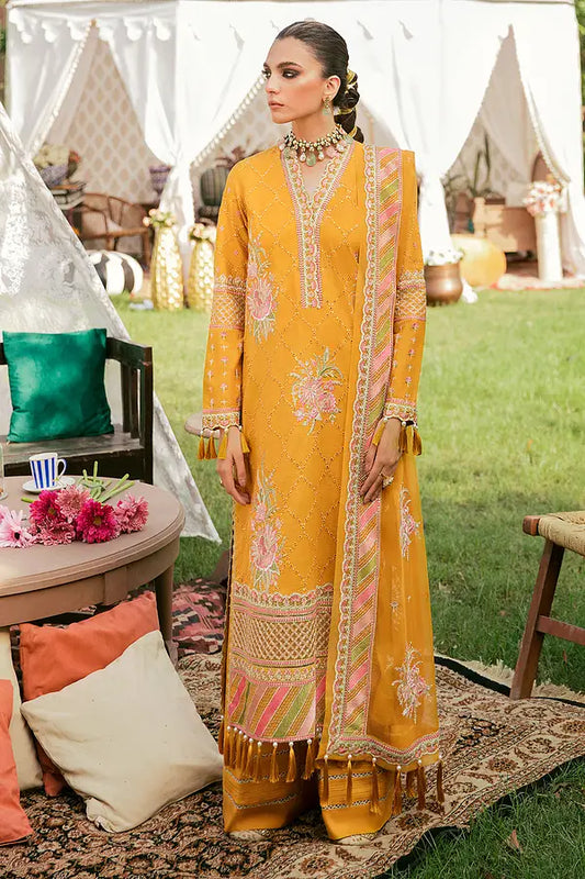 Afrozeh Mustard Luxury Embroidery Collection