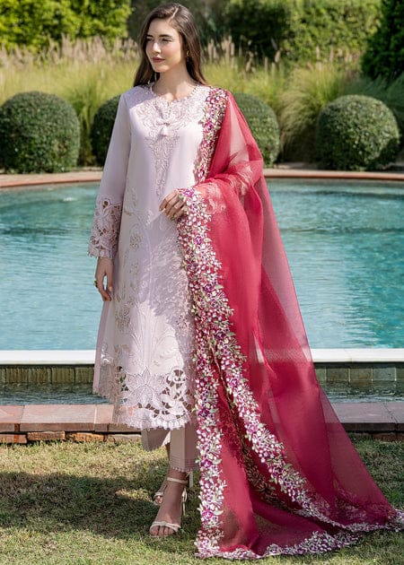 Mushq Pink Luxury Lawn Collection Chikankari