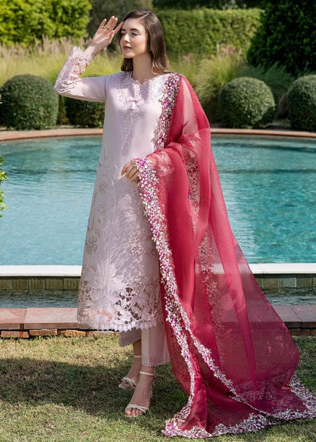Mushq Pink Luxury Lawn Collection Chikankari
