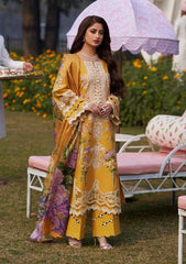 Image Yellow Luxury Lawn Embroidery Chikankari Dress 3pc