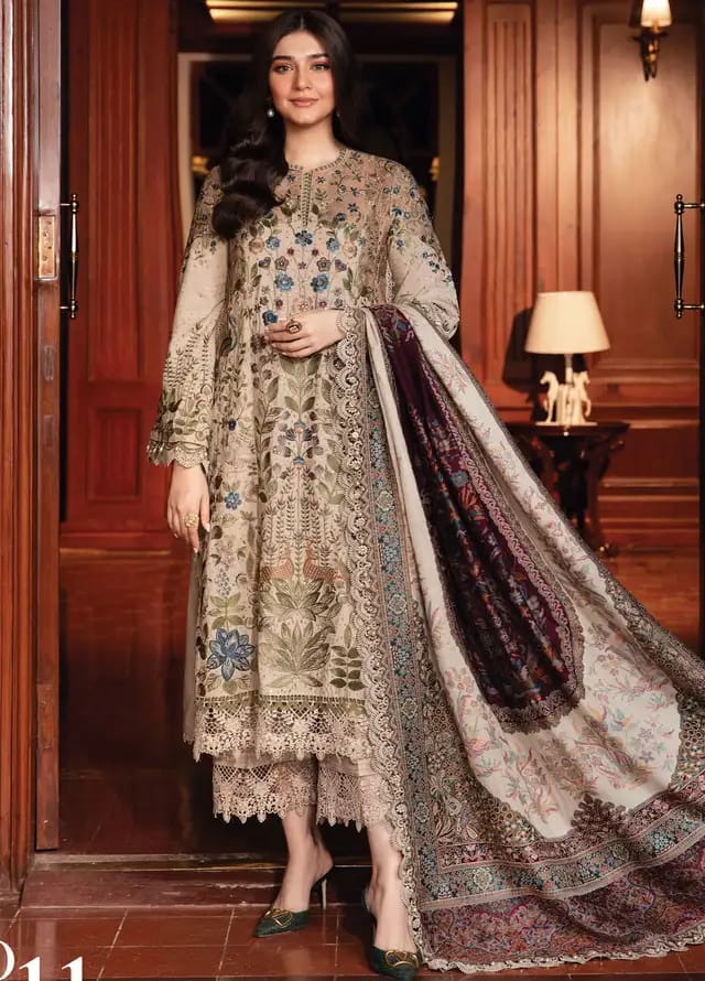 M.B Brown Mprints 2025 Luxury Lawn Embroidered Collection Unstitched