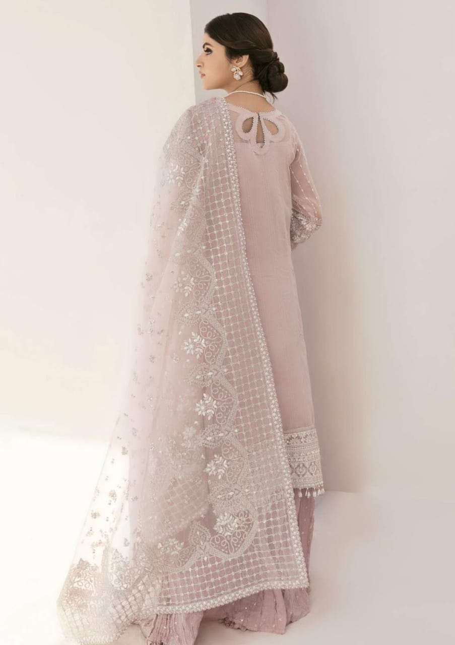 Baroque New Arrival organza Dress Formal Collection 3piece Unstitched