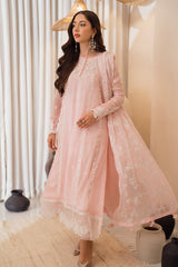 Azure Pink organza Embroidery Dress 3Piece Unstitched