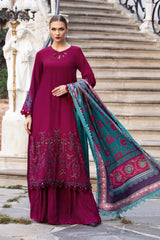 Maria B Magenta Pure Lawn Embroidery 3PC