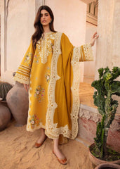 Crimson Mustard Embroidery Lawn Chikankari Dress 3pc Unstitched