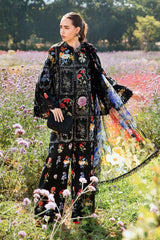 Maria B Black Multi Printed Lawn Embroidey 3pc Unstitched