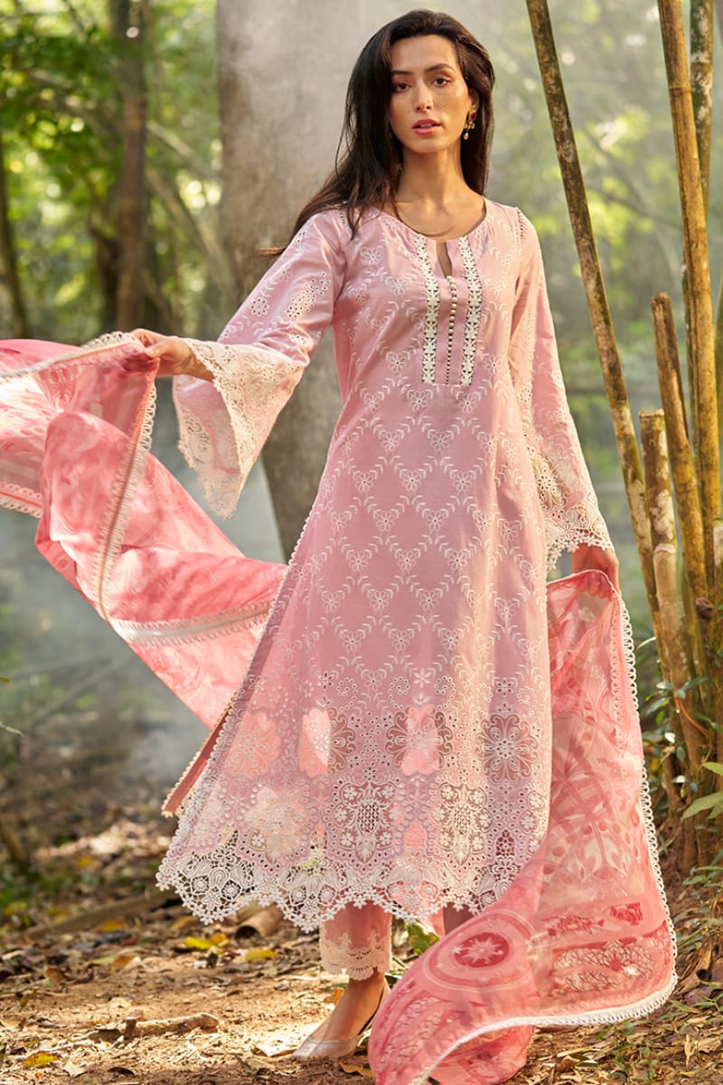 Image Pink Pure Lawn Chikankari Luxury Collection 3pc