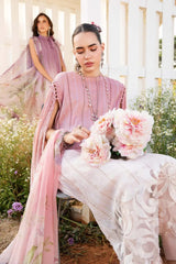 M.B Pink MPrints Embroidered Lawn Unstitched 3Pc