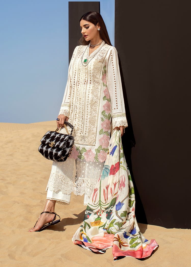 CRIMSON WHITE LUXURY LAWN EMBROIDERY DRESS