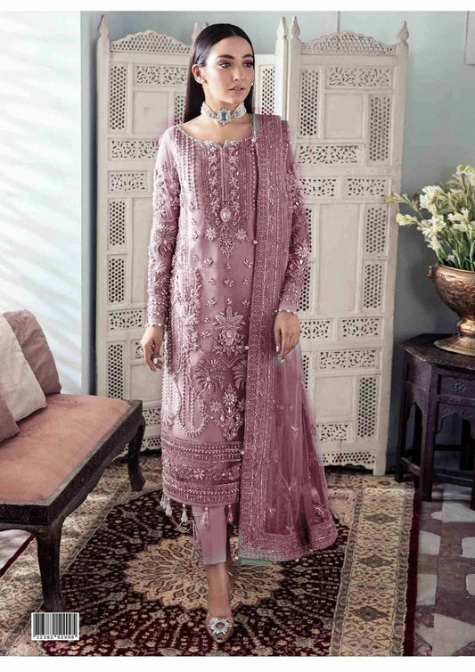 Gulaal Pink Light Formal Collection Soft Net Fabric