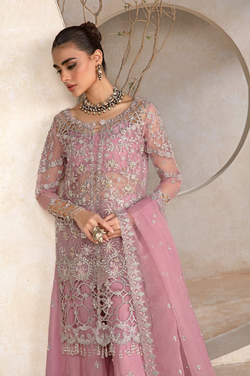 Rang Rasiya Lilac Hand Embellished Organza Formal 3piece Unstitched
