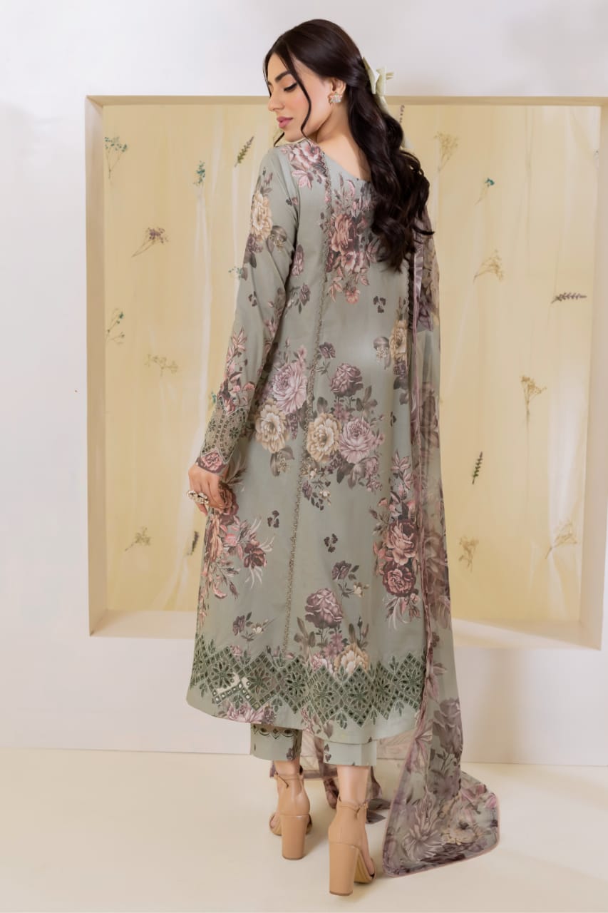 Iznik Green New Arrival Print Pure Lawn Embroidery Collection 3pc