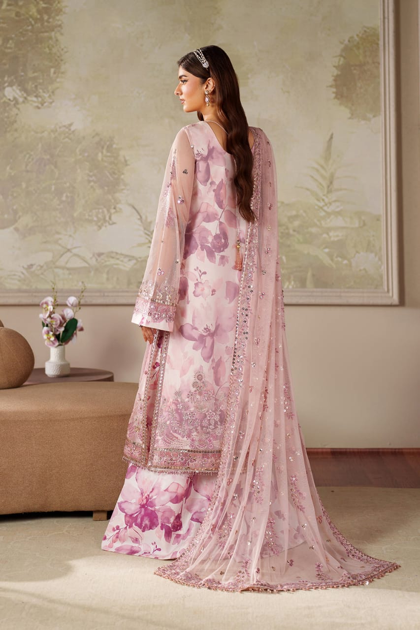 Iznik Festive Embroidered organza & Silk collection 3piece Unstitched