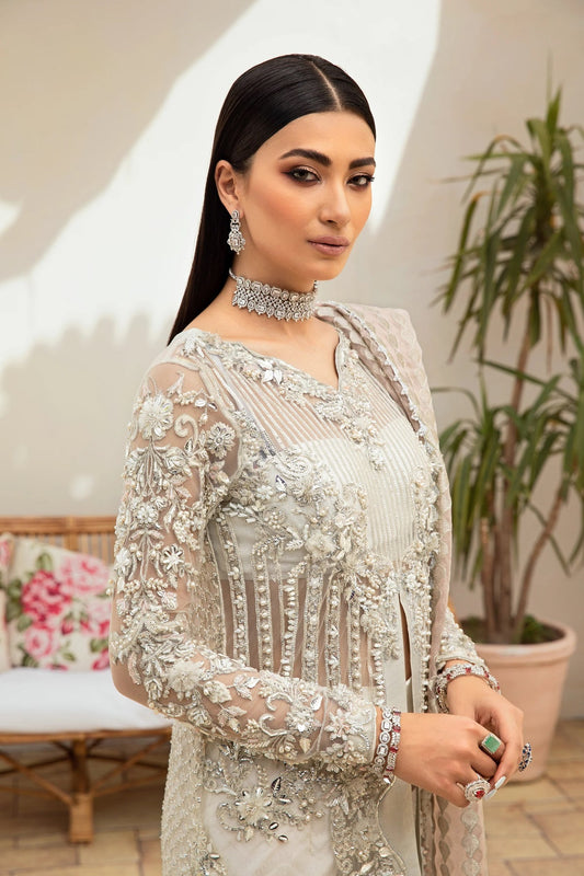 Maryam Hussain Wedding Collection Soft Net Hand Work